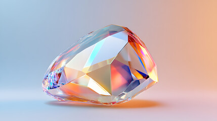 
Abstract futuristic geometric crystal background, iridescent texture, faceted gem. 3d rendering.