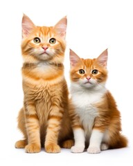Adorable Cat Isolated On White Background. Beautiful Big Brown Cat with Attentive Look and Striking Colours