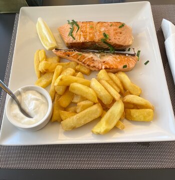 fish and chips on a plate