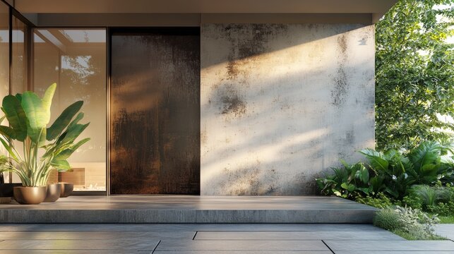 Facade 9f windows of the house with dirty wall have been never cleaned