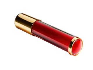 Isolated Red and Gold Lipstick Tube