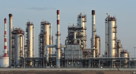 Obraz premium Industrial Refinery Complex Oil and Gas Processing Plant
