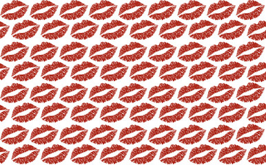 Print set of red lips. Types of lipsticks. World kissing day, Valentine's day design elements. Vector.