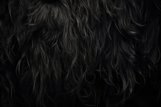 Black Beard Texture on Hair Background - High Quality Texture of Beard and Black Hair for Design