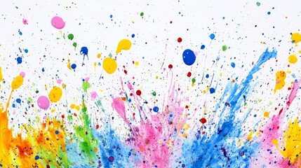 Abstract acrylic paint stain texture and watercolor splash Hand drawing colorful acrylic splatter isolated on white background
