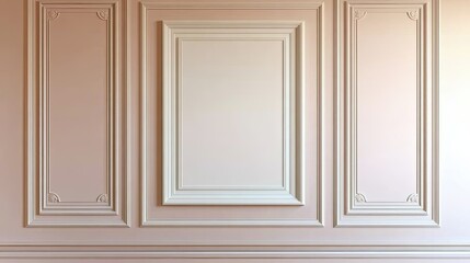 Elegant Blank White Poster Frame Showcases Minimalist Design on a Light Beige Background