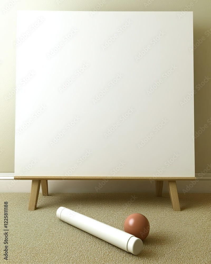 Poster clean whiteboard and marker inviting creative ideas and minimalistic presentations