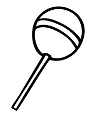 Outline Lollipop icon isolated on white background. Vector sketch illustration. Hand drawn sweet round candy. Perfect for print, web, menu and infographics.