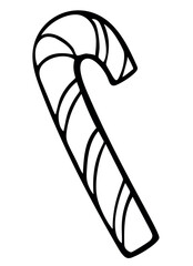 Outline Lollipop icon isolated on white background. Vector sketch illustration. Hand drawn sweet round candy. Perfect for print, web, menu and infographics.