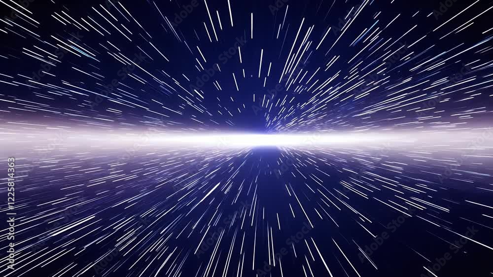 Sticker video of traveling horizontally in hyperspace stars creating a mesmerizing background of endless mov