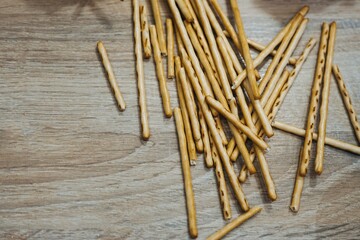 salted crunchy sticks beer snack wooden Oktoberfest cracker broken pub appetizer