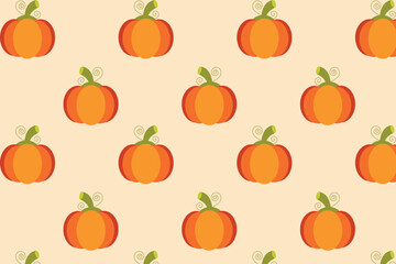 Autumn pumpkin pattern. Vector illustration.
