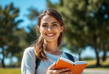 Fototapeta premium Outdoor portrait of a smiling female