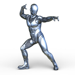男性サイボーグ　3DCGレンダリング