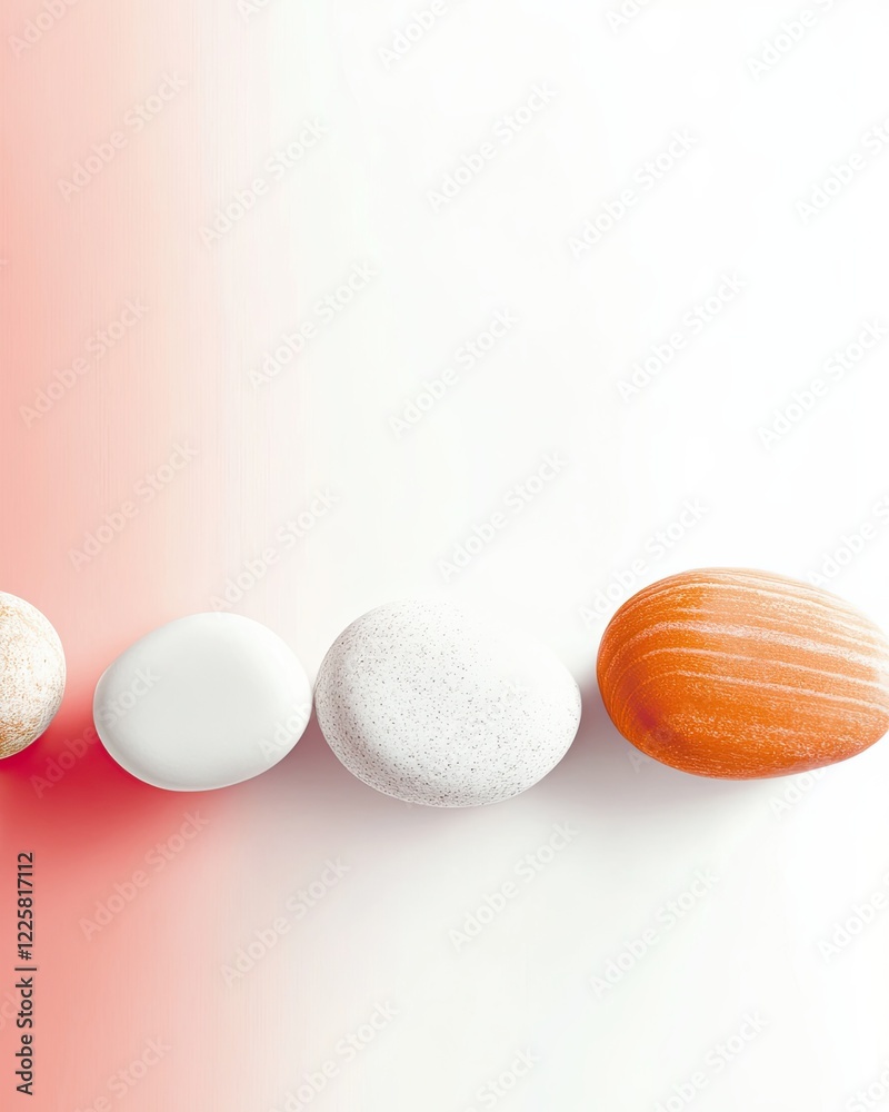 Aufkleber elegant arrangement of colorful stones representing harmony and diversity in a peaceful setting