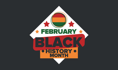 Black History Month 2025. African American History. Celebrated annual. February and October. Poster, card, banner, background. Vector illustration