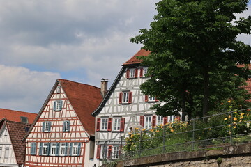 Blick in die Altstadt von Backnang in Baden-Württemberg