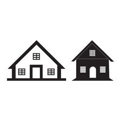 Fototapeta premium House Icons Silhouette - Home, Building, Real Estate, Architecture, Vector Graphics