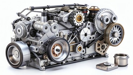 Fototapeta premium Disassembled Car Engine Components