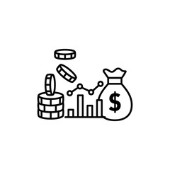 Business and finances icon outline set sign