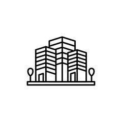 Fototapeta premium Building icon outline set sign