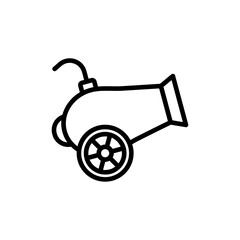 Cannon icon outline set sign