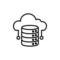 Cloud database icon outline set sign