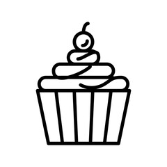 Cupcake icon outline set sign