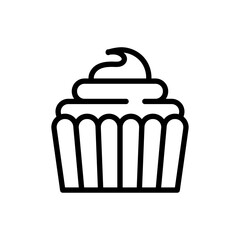 Cupcake icon outline set sign