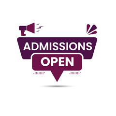 Flat design admission open labels