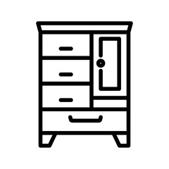 Dresser icon outline set sign