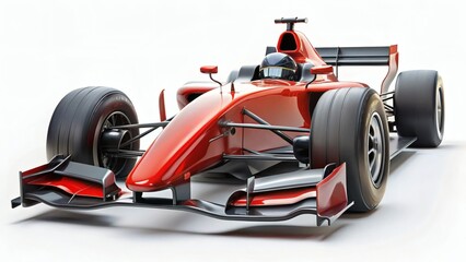 Obraz premium Red Race Car on White Background