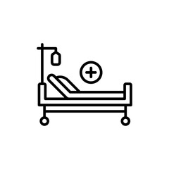 Hospital bed icon outline set sign