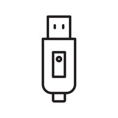 Inclined pendrive icon outline set sign