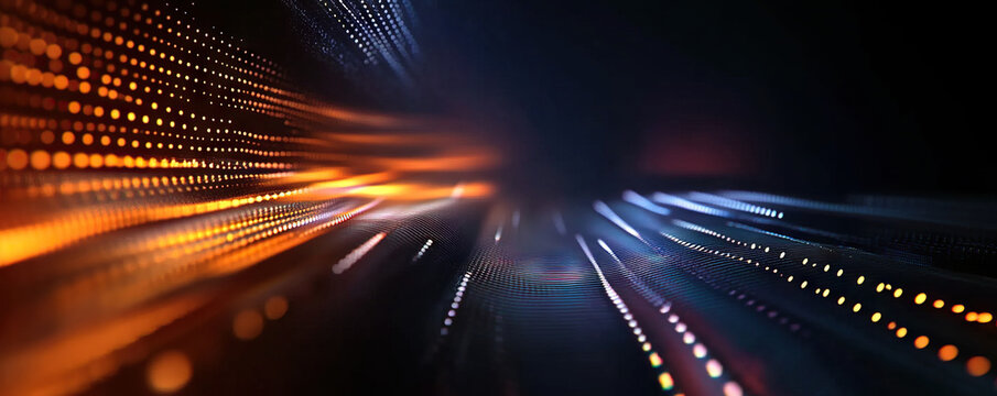 Digital background perfect for tech processes, neural networks, artificial intelligence, data transfer and encryption, digital archives, sound and graphic presentations, science, education, etc.