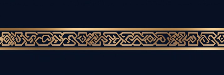 Obraz premium A gold and black line with a blue background. The line is ornate and has a sense of luxury