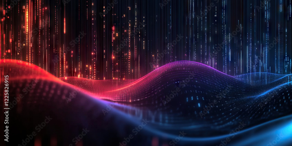 Poster digital background perfect for tech processes, neural networks, artificial intelligence, data transf