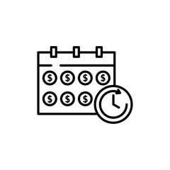 Long term planning icon outline set sign