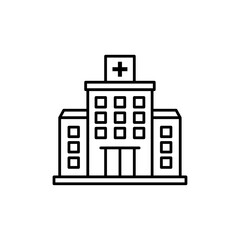 Naklejka premium Medical center icon outline set sign