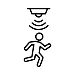 Motion sensor icon outline set sign
