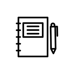 Notebook icon outline set sign