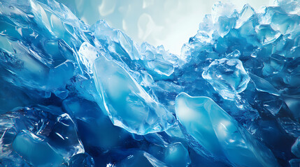 Obraz premium Generative ai illustration of majestic frozen glacier with blue icy rocks in valley under gloomy sky. Frosted Ridge. Illustration