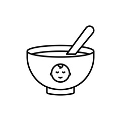 Porridge baby cereal icon outline set sign