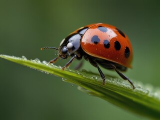 Fototapeta premium ladybug on a leaf