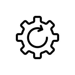 Recovery gear icon outline set sign