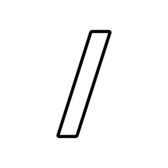 Slash icon outline set sign