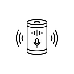 Smart speaker icon outline set sign