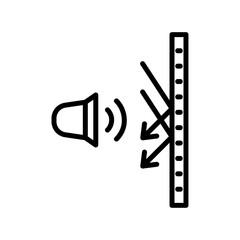 Soundproofing walls icon outline set sign