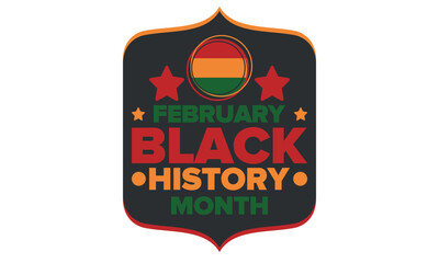 Black History Month 2025. African American History. Celebrated annual. February and October. Poster, card, banner, background. Vector illustration