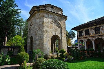 Obraz premium Alaca Mosque is one of the Ottoman-Turkish works built in Tetova, North Macedonia in 1438. It is notable for its magnificent decorations.